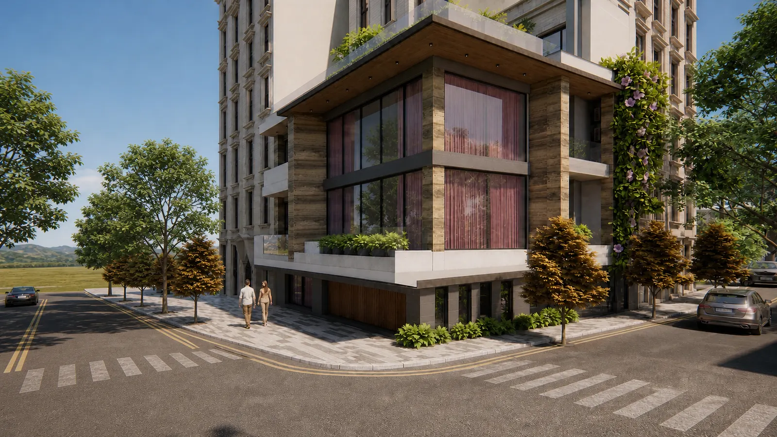 مبنى سكنى حديث تصميم تخيلى — لقطة 4